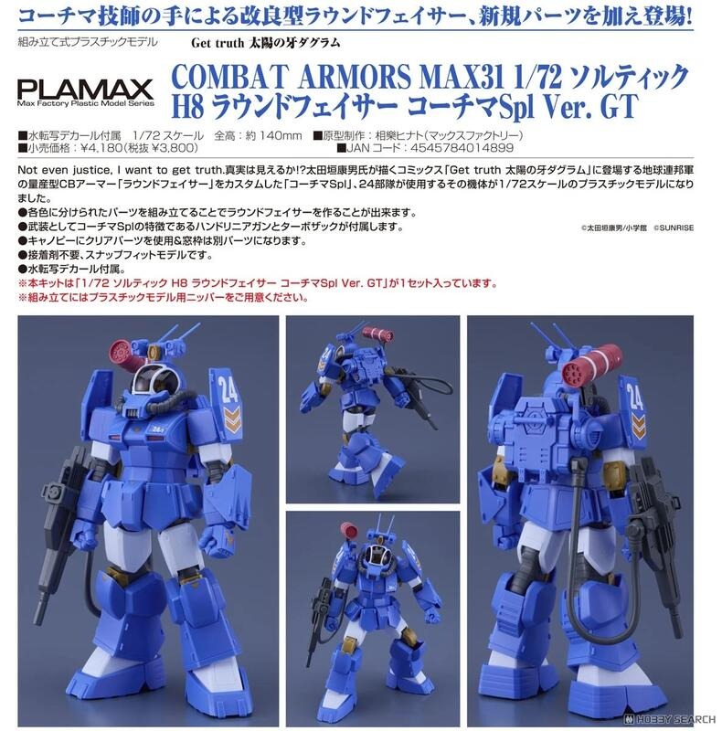 預約商品 11月 COMBAT ARMORS MAX31 1/72 索爾迪克 H8 蘭德菲薩 Korchima Spl Ver. GT