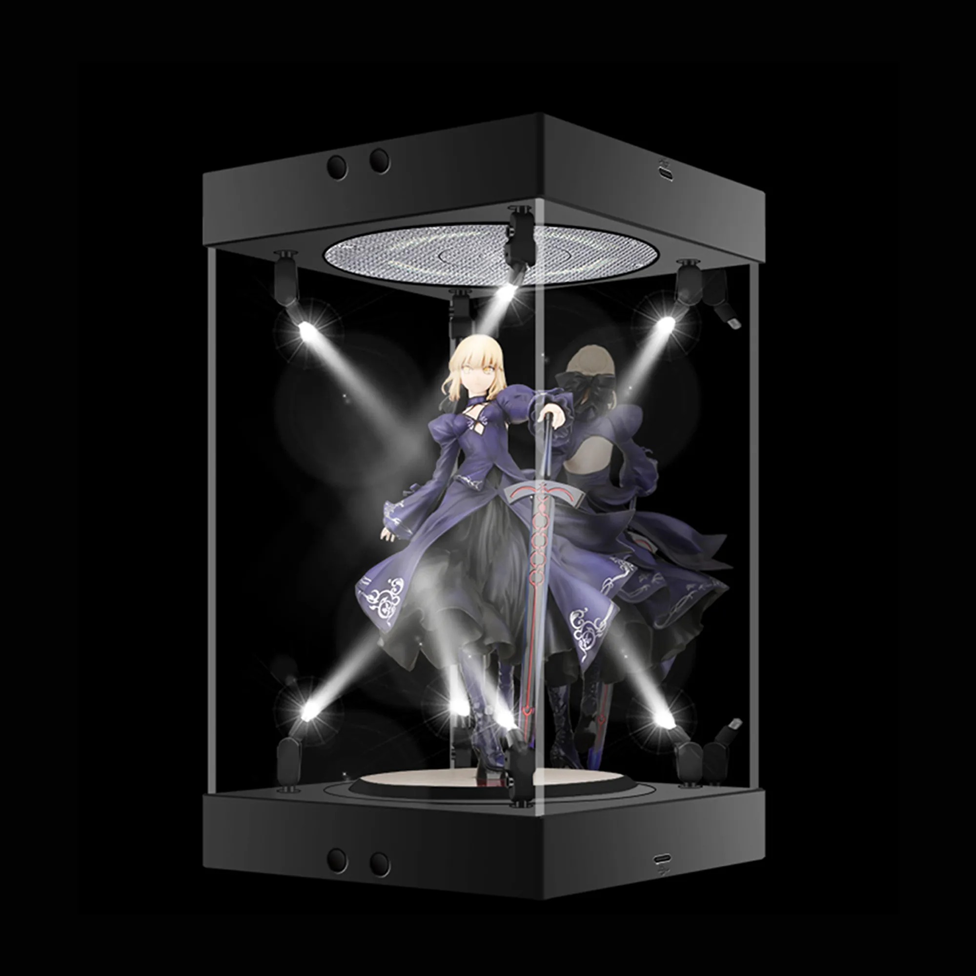 【AOWOBOX】多功能轉盤射燈展示盒 兵人 手辦 HOTTOYS
